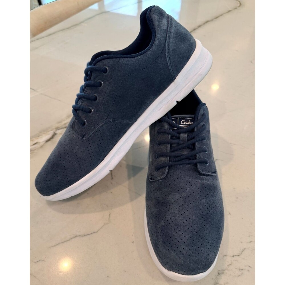Travis Mathew Cuater Sneakers Mens SZ 12 Blue Suede Casual Low Top Lace Up Shoes